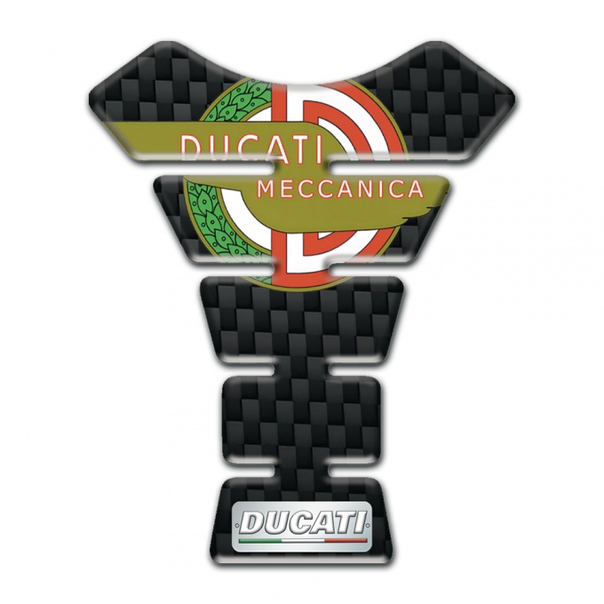 Ducati Tank Protector Black Fibers Design Meccanica Logo Style 
