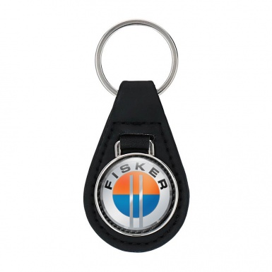 Karma Fisker Keyring Holder Leather Grey Dark Carbon Ring Design