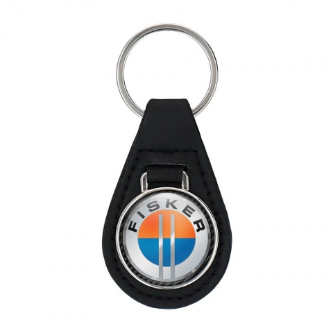Karma Fisker Keyring Holder Leather Grey Dark Carbon Ring Design
