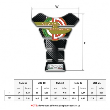 Ducati Tank Pad Motorbike Black Gray Print and Meccanica Logo Style 