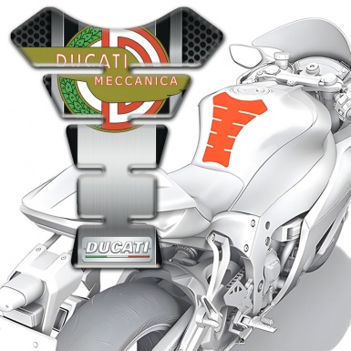 Ducati Tank Pad Protector Aluminium Center Panel Meccanica Logo Style 