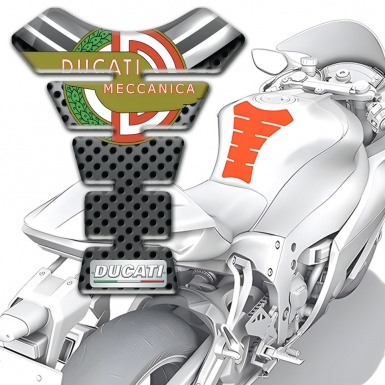 Ducati Tank Guard Pads Meccanica Design Logo High-Quality Type 