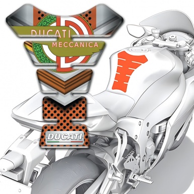 Ducati Tank Pad Protector Copper Gray Design Meccanica Logo 