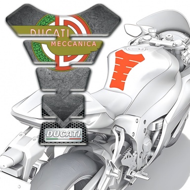 Ducati Tank Fuse Scratched Plate Design Meccanica Logo 