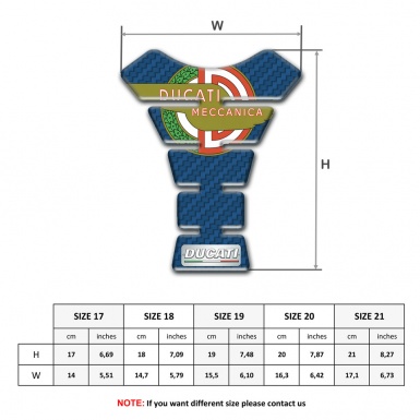 Ducati Tank Guard Pads Navy Blue Carbon Design Type 