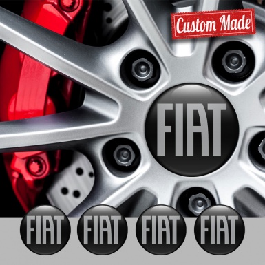 Fiat Emblem for Hub Center Caps Grey Logo RAL 7040