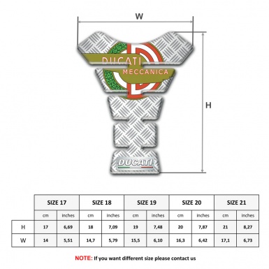 Ducati Tank Pad Protector Crossed Details Base Meccanica logo Style 