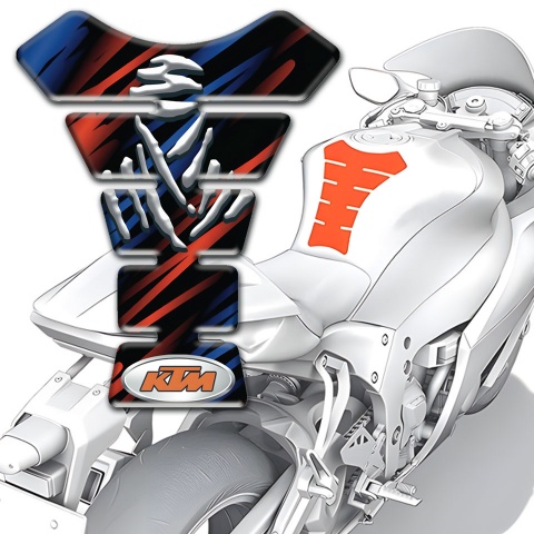KTM Tank Pad Protector Black with Blue Red Patterns Edition 