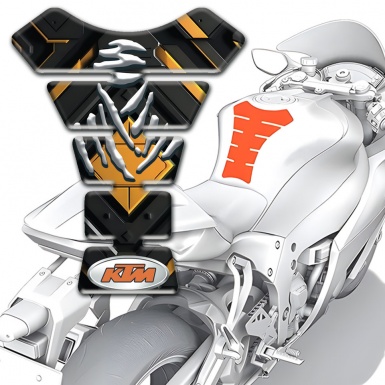 KTM Tank Pad Motorbike Black with Yellow Rhobus Edition 