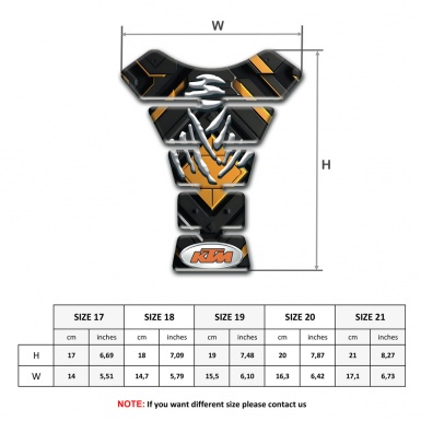 KTM Tank Pad Motorbike Black with Yellow Rhobus Edition 