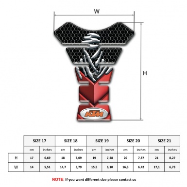 KTM Tank Pad Protector Black Red Design and Samurai Logo 