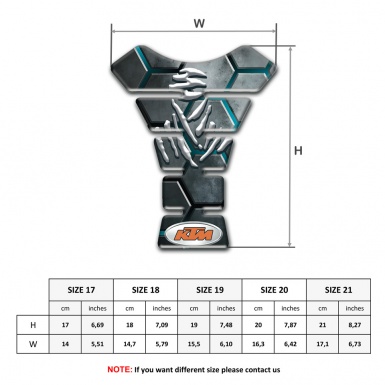 KTM Tank Fuse Gray Figures with Turquoise Chanels Design 