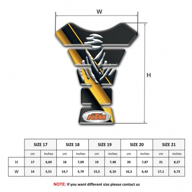 KTM Tank Pad Motorbike Black Base with Diagonal Yellow Tape Design 