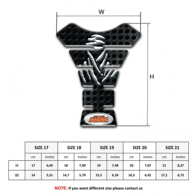 KTM Tank Guard Pads Black Perforated Base Samurai Logo Design 
