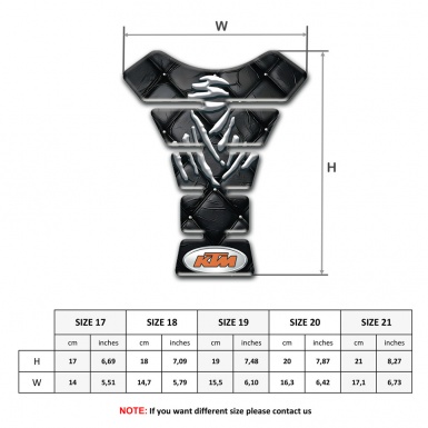 KTM Tank Pad Protector Black Skin effect Design 