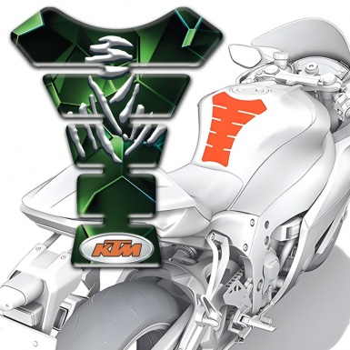 KTM Tank Fuse Green Diamond Effect Design 