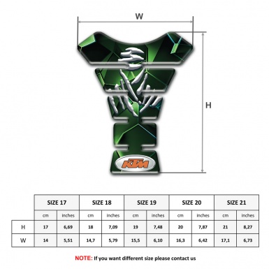 KTM Tank Fuse Green Diamond Effect Design 