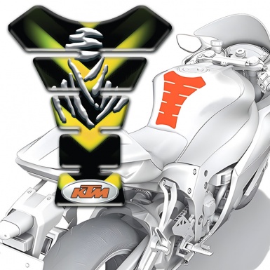 KTM Tank Guard Pads Black with Green Yellow Details Design 