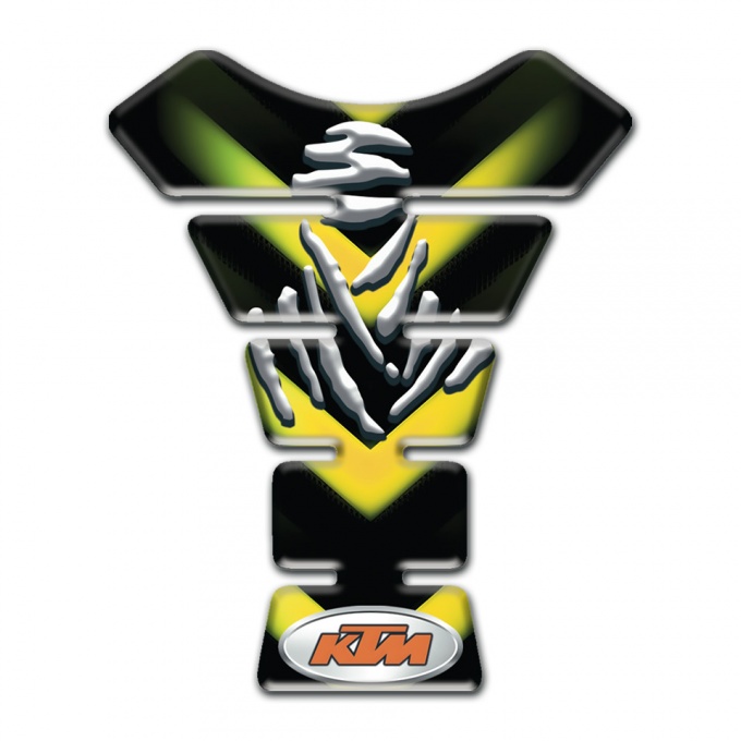 KTM Tank Guard Pads Black with Green Yellow Details Design 