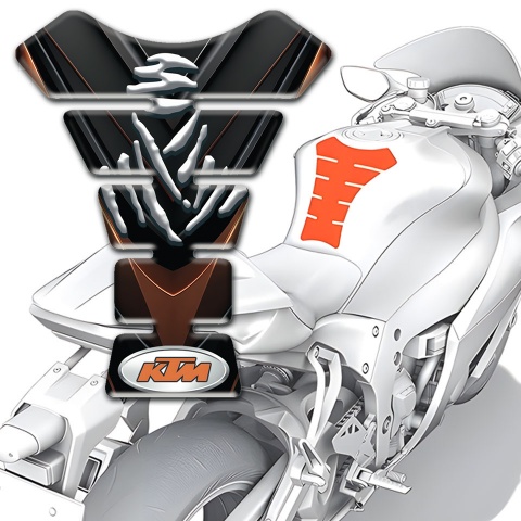 KTM Tank Pad Protector Black Brown Design 