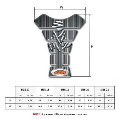 KTM Tank Fuse Gray with White Stripes Design 
