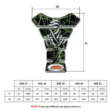 KTM Tank Protector Green Spider web Design 