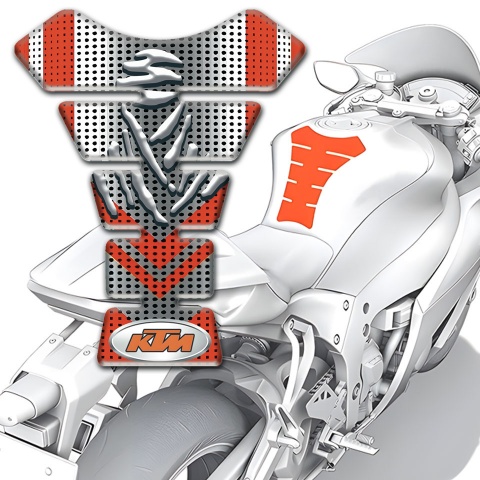 KTM Tank Pad Protector Silver Red Edition 
