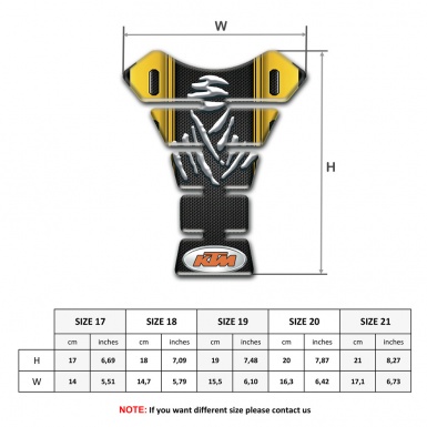 KTM Tank Pad Motorbike Black Yellow Print Samurai Logo Edition 