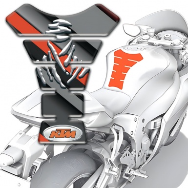 KTM Tank Fuse Gray Orange Diagonal Decoration Style 