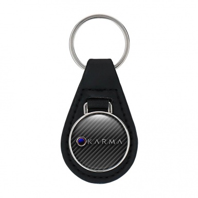 Karma Keyring Holder Leather Graphite Carbon Blue Eclipse Logo