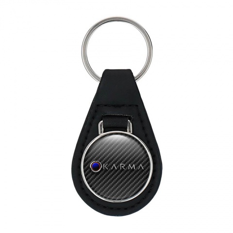 Karma Keyring Holder Leather Graphite Carbon Blue Eclipse Logo