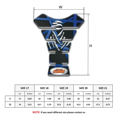 KTM Tank Protector Black with Blue Patterns Design 