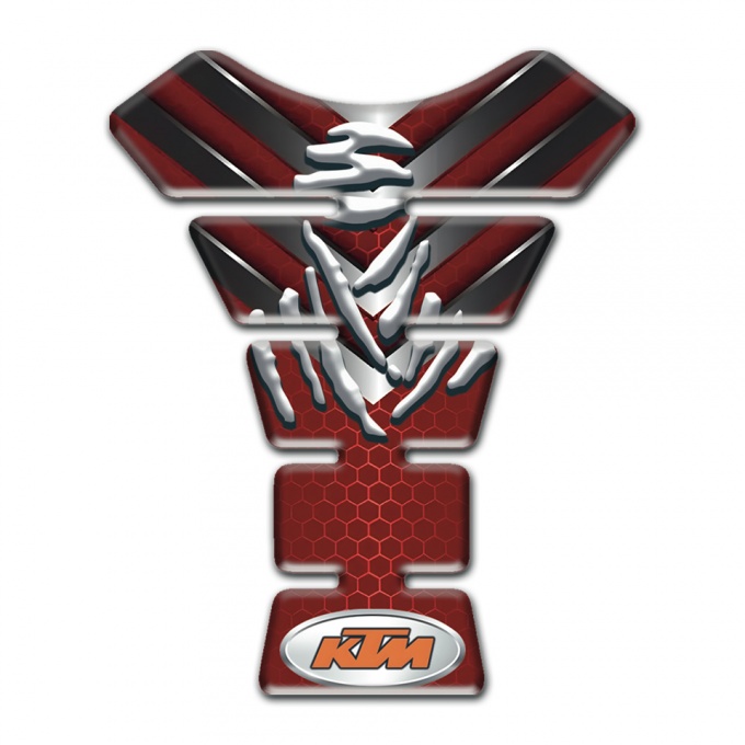 KTM Tank Pad Motorbike Red Base with Nikel Patterns Design 