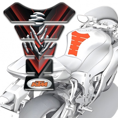 KTM Tank Pad Protector Black Base with Red V sHape print 