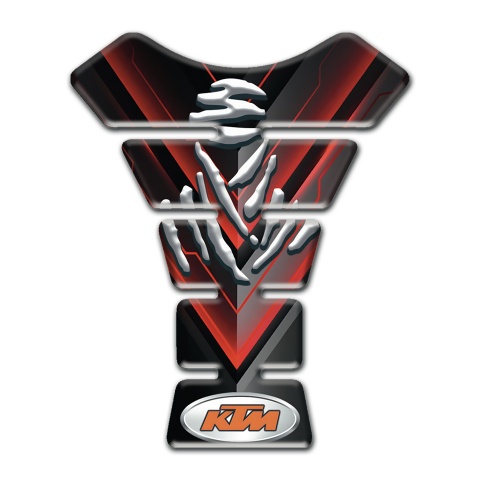 KTM Tank Pad Protector Black Base with Red V sHape print 