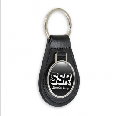 SSR Keyring Holder Leather Black White Classic Logo Edition