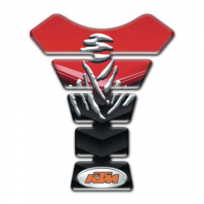 KTM Tank Guard Pads Red Black Design Samurai Logo 