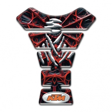 KTM Tank Pad Protector 3D Red Spider Web Design 