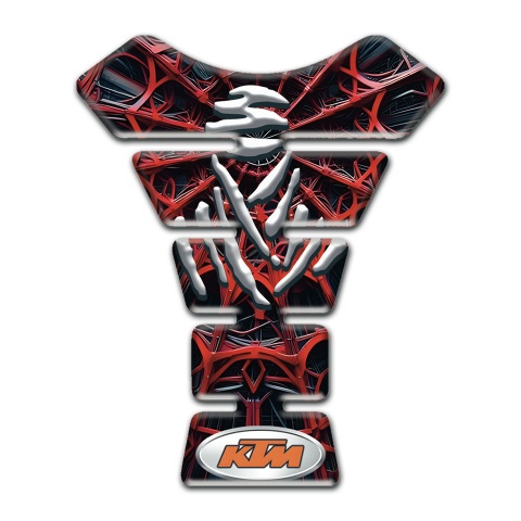 KTM Tank Pad Protector 3D Red Spider Web Design 