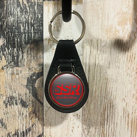 SSR Leather Keychain Light Carbon Red Ring Design