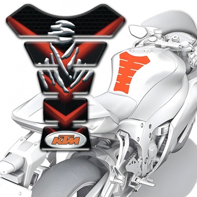 KTM Tank Protector Black with Red V Shape Details design 