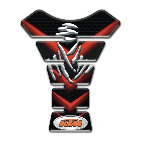 KTM Tank Protector Black with Red V Shape Details design 