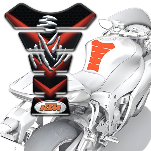 KTM Tank Protector Black with Red V Shape Details design 