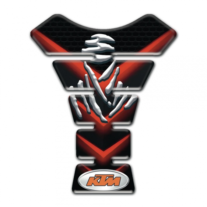 KTM Tank Protector Black with Red V Shape Details design 
