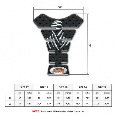 KTM Tank Pad Motorbike Perforated Rubber Design 