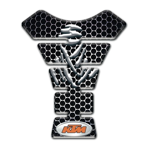 KTM Tank Guard Pads Perforated Steel Base Samurai Logo Edition 