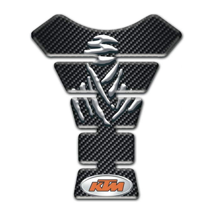 KTM Tank Pad Motorbike Black Carbon with Samurai Logo Model