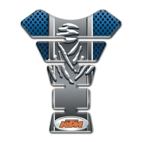 KTM Tank Guard Pads Perforated Blue Surface with Gray panel Design 