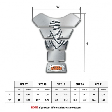 KTM Tank Pad Protector Silver Design 