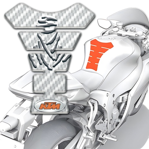 KTM Tank Protector White Carbon Design 
